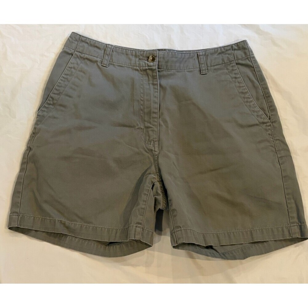LL Bean Shorts Women's 8-Reg Tan 6" Inseam 100% Cotton